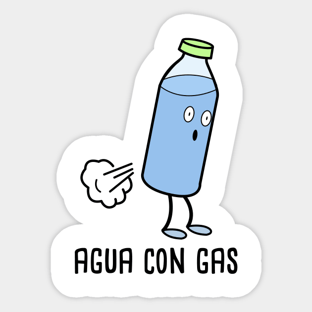 Agua con Gas Spanish - Puns Sticker by Soncamrisas